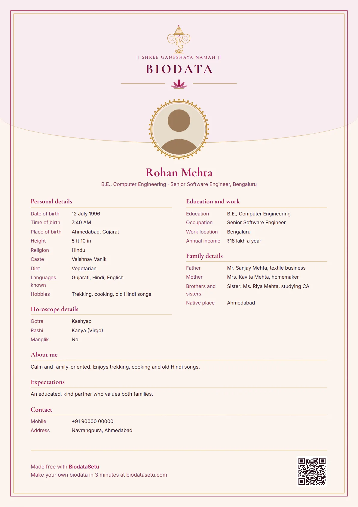 Kamal biodata design sample