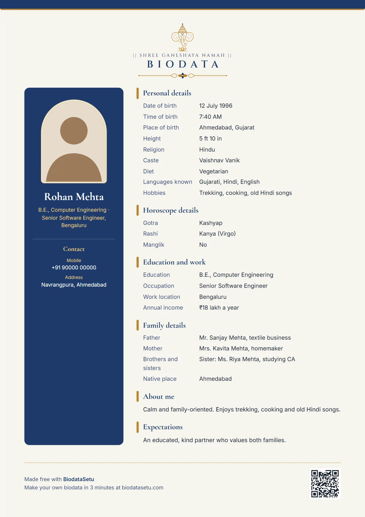 Rekha marriage biodata design sample