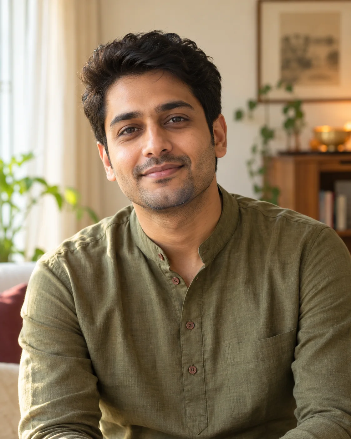 AI-generated portrait of Rohan Mehta, a fictional sample profile